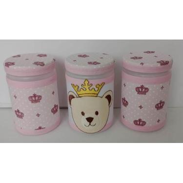 Imagem de Kit Decorativo de Pote Infantil Bichos, com 3 potes. - Laços Elias, Ur