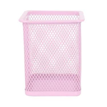 Imagem de Porta Objeto Lápis Maquiagem Metal Organizador Rosa Aramado - Interpon