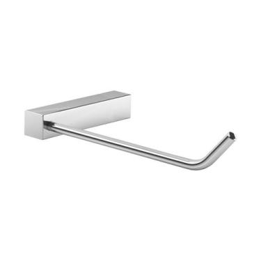 Imagem de Papeleira Suporte Papel Higiênico Metal Modelo Troia Prata Polido - Gr