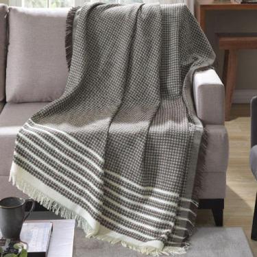 Imagem de Manta Decorativa para Sofá 1,50x2,10m Marrom Gênova Dohler - Döhler