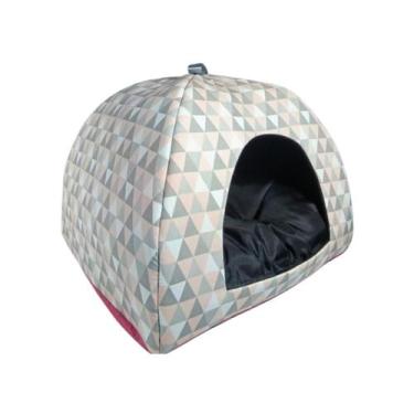 Imagem de Cama Toca Pet Casinha Cabana Triângulo Cães Gato Almofada G - Luma Con