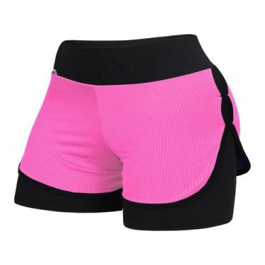 Imagem de Short Esportivo Duplo Feminino Dryfit Duas cores Academia  - Bella Val