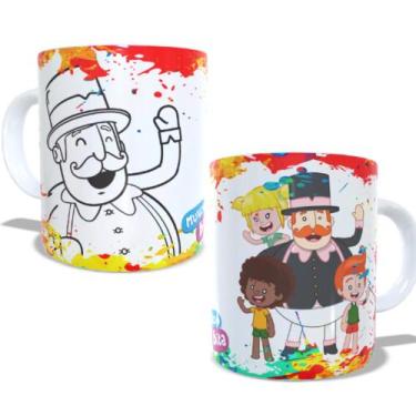 Imagem de Caneca de porcelana mundo bita para colorir com giz de cera - Nebullos