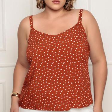 Imagem de Blusa Feminina Plus Size De Alça Estampada Modelo Casual Verão - Docce