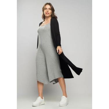 Imagem de Kimono Alongado Manga Longa Canelado Preto Salvatore Fashion, Preto, P