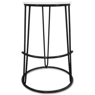 Imagem de Banco Banqueta Média Industrial Dinamarca Em Aço Balcão Bar Cozinha Pr