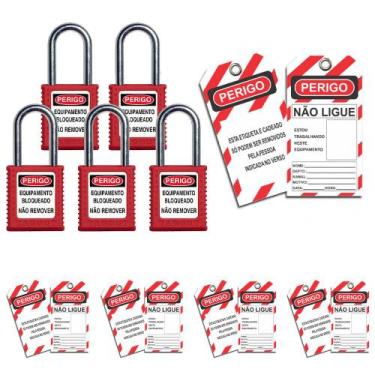 Imagem de 5 Cadeados de Bloqueio 5 Etiquetas de Bloqueio Não Ligue - Tagout