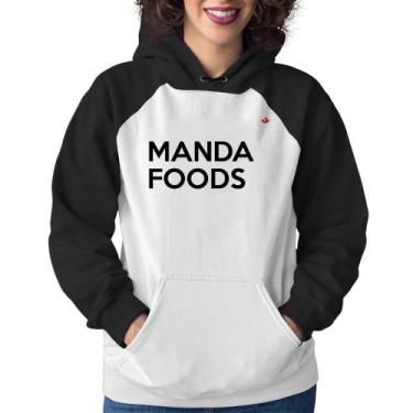Imagem de Moletom Feminino Manda Foods - Foca na Moda, Branco, Preto, P