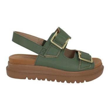 Imagem de Sandália Tratorada Modare Plataforma Papete Confort, Verde salvia, 36