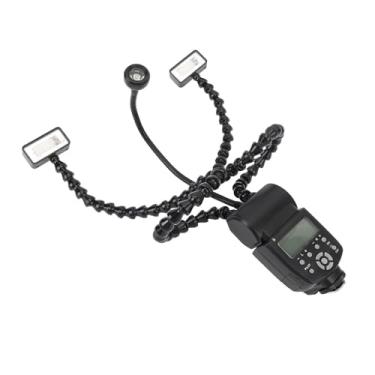 Imagem de Luz de Flash Macro de 3 Cabeças, Ferramenta Multifuncional Portátil para Fotografia Controlada Em Qualquer ângulo GN 40 Com Flash Contínuo para a Maioria das Câmeras Braço de