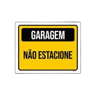 Imagem de Placa Sinalização Garagem Não Estacione 18x23cm 10un