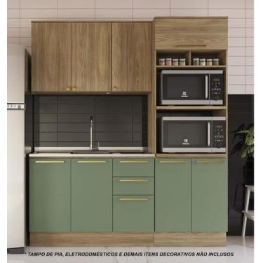 Imagem de Armário de Cozinha Modulada Completa Reta 3 peças 1,90m 223 Botanic Ka