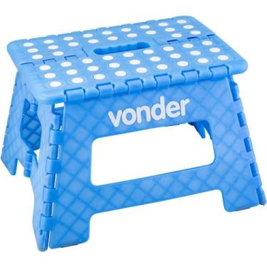 Imagem de Banqueta plástica dobrável, azul, altura 220 mm, VONDER