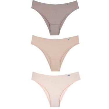 Imagem de Kit/3 Calcinha Biquíni DelRio 51509 Feminina Basic Microfibra T. P/GG,