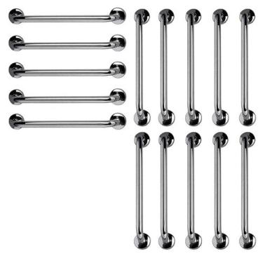Imagem de Barra de Apoio 60cm Aço Inox Kit 15 Unidades Banheiro Box Idoso Gestan