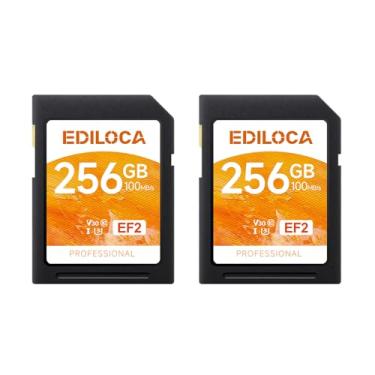 Imagem de Cartão SD UHS-I 256 GB, pacote com 2 cartões de memória UHS-I, armazenamento rápido, velocidade de leitura/gravação 90/20 MB/s, C10, U1, V10, vídeo Full-HD e 4K, cartão SD de 256 GB, essencial para