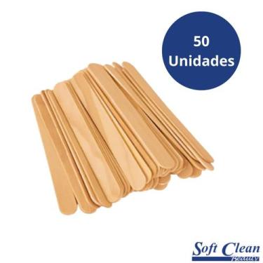 Imagem de Palito para Depilação Soft Clean (Abaixador de Língua) 50 Uni Cod: 160