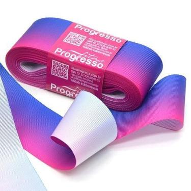 Imagem de Fita de Gorgurão Degradê Sky nº09 38mm - Fitas Progresso, 01 AZUL E RO
