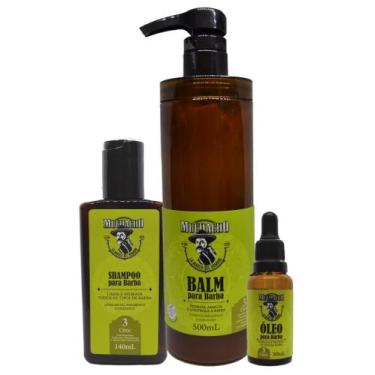 Imagem de Kit Shampoo para Barba + Balm para Barba 500g + Oleo para Barba - Much