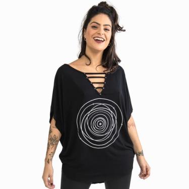 Imagem de Blusa Max Sobre Legging Estampada Astronomia Gola V Feminia - Deliriyo