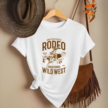 Imagem de Camiseta Feminina Country Look Country T-shirt Roça Agro Rodeio Boiade