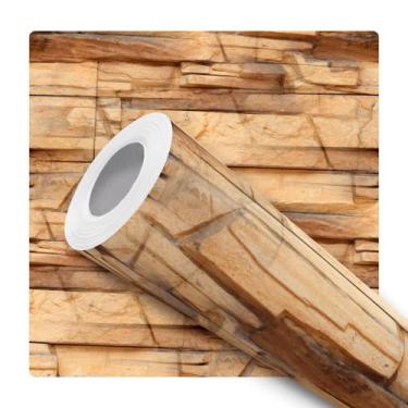 Imagem de Papel De Parede Adesivo Lavável Sala Canjiquinha Bege Tons Rustico Ped