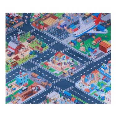 Imagem de Tapete infantil, tapete para brincar com vários temas, tapete de feltro, tapetes infantis, dobrável, antiderrapante, para sala de jogos, brinquedos para meninos e meninas, 70 × 80 cm