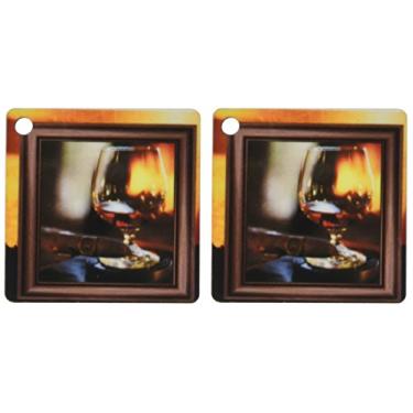 Imagem de 3dRose Charuto de conhaque e cubano - Chaveiros, 5,7 x 11,4 cm, conjunto de 2 (kc_21248_1)