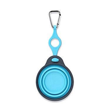 Imagem de Dexas Popware para animais de estimação copo de viagem com suporte para garrafa e mosquetão, cinza/azul