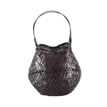 Imagem de Bothyi Vaso de bambu para plantas, arranjo de flores, recipiente para arranjo de flores, banheira, decoração para casa, quarto, sala de estar, 11cmx11cmx28cm