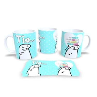 Imagem de Caneca de Porcelana Branca Personalizada Flork Familia Azul (Tio)
