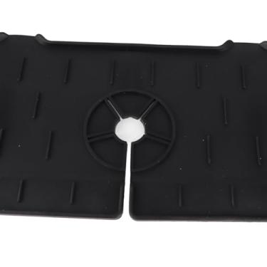 Imagem de Tapete Absorvente de Torneira, Lavável, Reutilizável, Coletor de Bancada de Pia de Silicone para Cozinha, Banheiro, RV, Preto, Derrama Ativamente Respingos, Então Não há