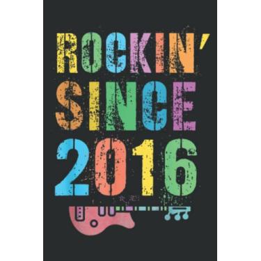 Imagem de Rockin Since 2016 Vintage Rock 6Th Birthday Boy Girl: Lined For Memo Diary Journal, Perfect for School, Office & Home - 6" x 9", 100 Pages
