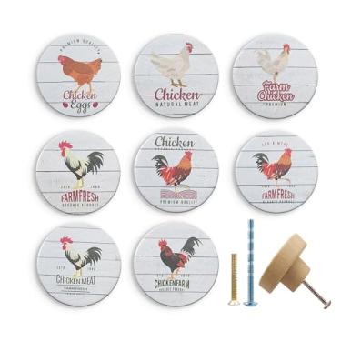 Imagem de JamJam Conjunto de 8 puxadores e puxadores de gaveta de móveis de madeira de 4,6 cm para frangos e armários rústicos de 4,6 cm