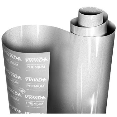 Imagem de Rolo de filme de substituição de tinta premium para envelopamento de carro de vinil metálico prateado brilhante VViD+ com tecnologia Nano Air Release, forro de tampa protetora extensível, autoadesivo, interior e exterior (4,5 m x 1,5 m)