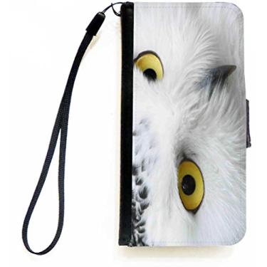 Imagem de Rikki Knight Capa carteira flip de close-up coruja branca para iPhone 5c com aba magnética