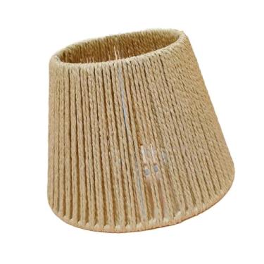 Imagem de Ｂｅｓｇａ Sombra de lâmpada tecida à mão, acessório de iluminação, estética, abajur, capa de luz para sala de desenho, fazenda, hotel, Marrom