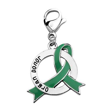 Imagem de CENWA Fechos de zíper de fita verde para doadores de órgãos, presente de doador de órgãos, 2.9*3, Metal