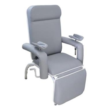 Imagem de Poltrona Hospitalar Reclinável Para Coleta e Hemodiálise Luxo Cinza - 