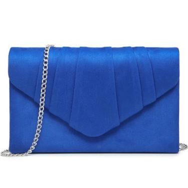 Imagem de Bolsa de noite Dasein Velvety Plissada Envelope Clutch Blue