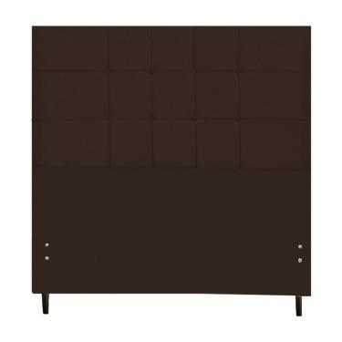 Imagem de Cabeceira Maveric Estofada Com Botão De Tecido Para Cama Box Casal Queen Size 164cm Marrom