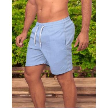Imagem de Short Shorts Linho Bermuda Mauricinho Slin Verão Masculino - IZZA FERR