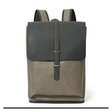 Imagem de Mochila de negócios para homens mochila escolar grande mochila de viagem masculina de couro sólido mochila para computador laptop(Green)