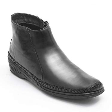 Imagem de Bota Feminina Leve Confortável em Couro Forrada B-10 Alto Estilo (Preto, BR, Adulto, Numérico, 35)