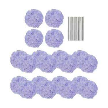 Imagem de Generic Hydrangea Flowers Artificial Photography Props Arranjos florais decorativos DIY com STEM para peças centrais de festa do festival, Roxo