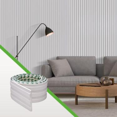 Imagem de Painel Ripado em EVA Branco Neutro - Flexível e Personalizável (Aceita Pintura) - Ideal para DIY e Decoração - Meu Rodapé MRP PR106 (10 metros, 10cm de largura)