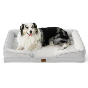 Imagem de Cama de cachorro Bedsure ortopédica para cães extra grandes XL cinza c