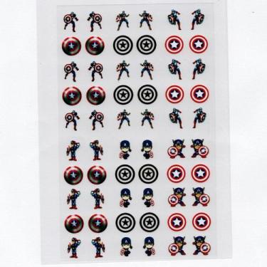 Imagem de 60 adesivos de unha 3D capitão américa PRÉ PRONTO - 539-4 - Nails Art 