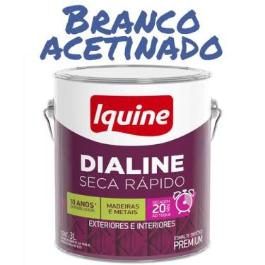 Imagem de Tinta Esmalte Sintético 3L - IQUINE (MADEIRA E METAIS), Branco Acetina