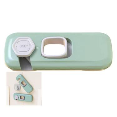 Imagem de Trava de Segurança Gaveta Armario Geladeira Protege Criança Bebe Infantil Fechadura Porta Janela Evita Acidente Resistente Multiuso